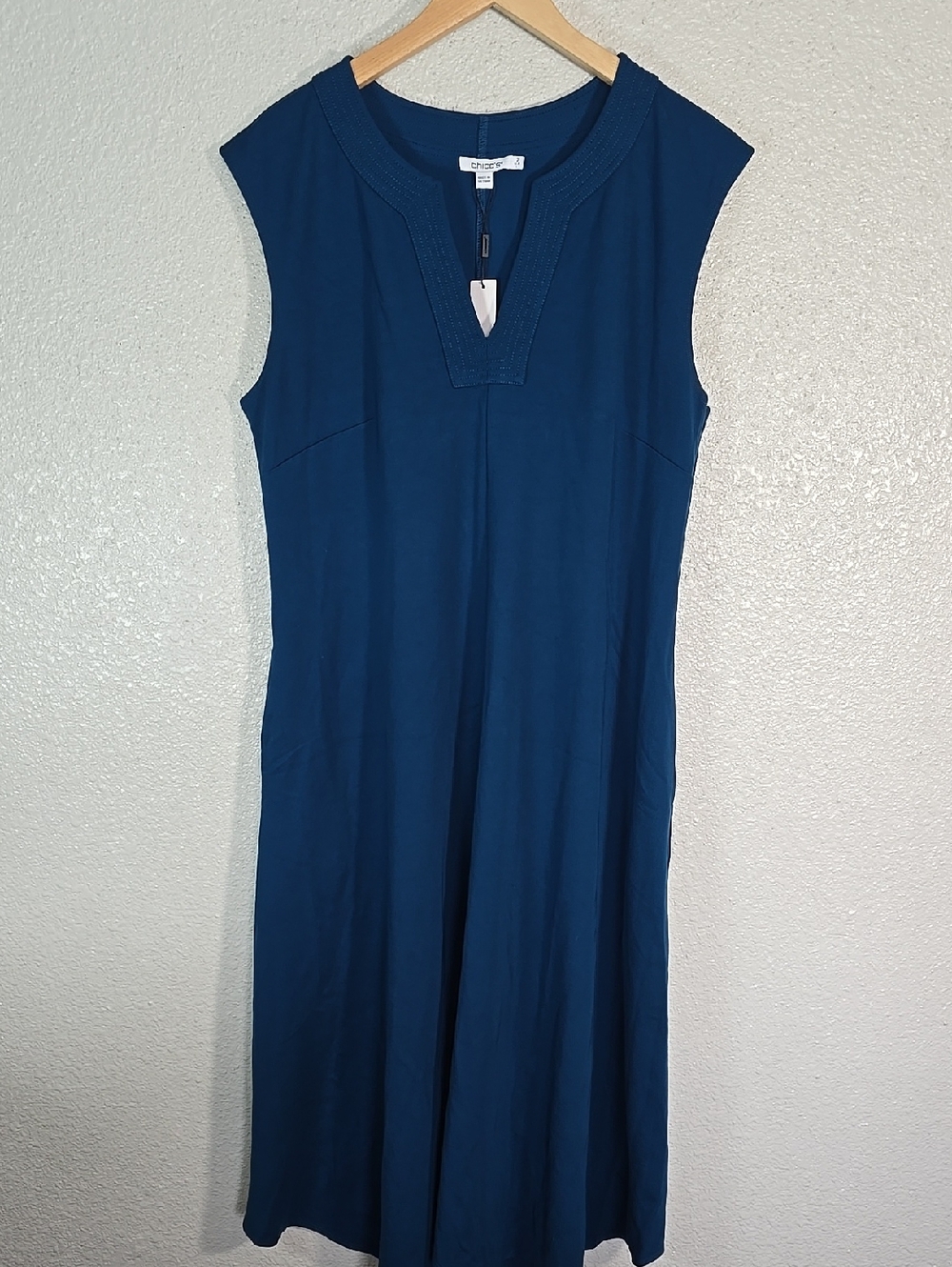 Chicos  Sleeveless Teal A-Line Dress